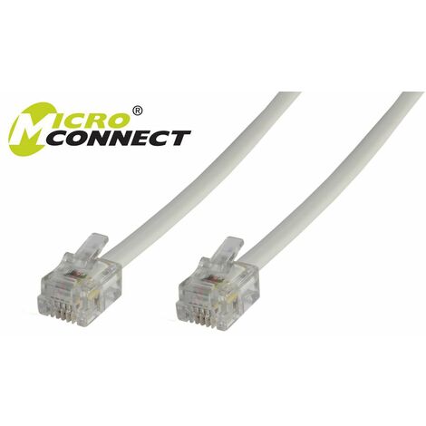 Microconnect RJ12/RJ12 2 m 2 m White Câble téléphonique
