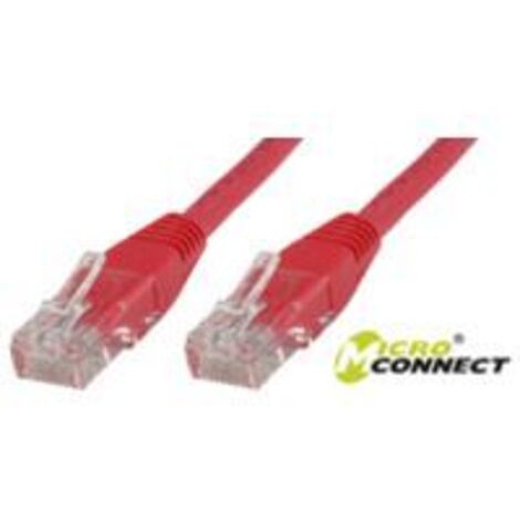 MicroConnect U/UTP CAT5e 0,5 m, rotes PVC