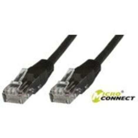MicroConnect U/UTP CAT5e 0,5 m, schwarzes PVC