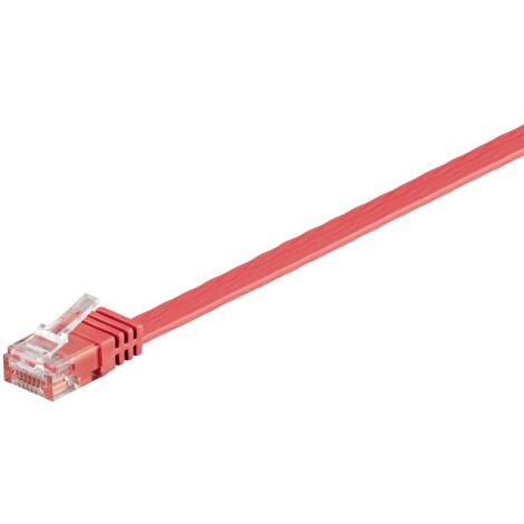 MicroConnect U/UTP CAT6 1M rot flach, V-UTP601R-FLAT