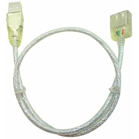 Microconnect USB 2.0 A-A 0.5m M-F - Cavo USB (0.5m, USBUSB A, USB A, 2.0, Connettore maschio/Connettore femmina, trasparente)