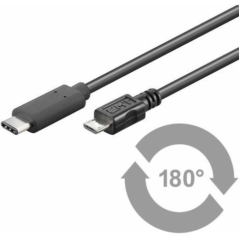 Microconnect USB C/Micro USB B, 1 m - Câble USBUSB (1 m, 1 m, USB C, Micro-USB B, 2.0/3.0 (3.1 Gen 1), Connecteur mâle/Connecteur mâle, Noir)