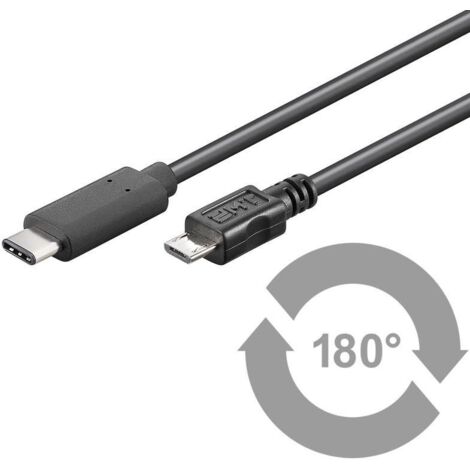 Microconnect USB C/Micro USB B, 1 m - Câble USBUSB (1 m, 1 m, USB C, Micro-USB B, 2.0/3.0 (3.1 Gen 1), Connecteur mâle/Connecteur mâle, Noir)