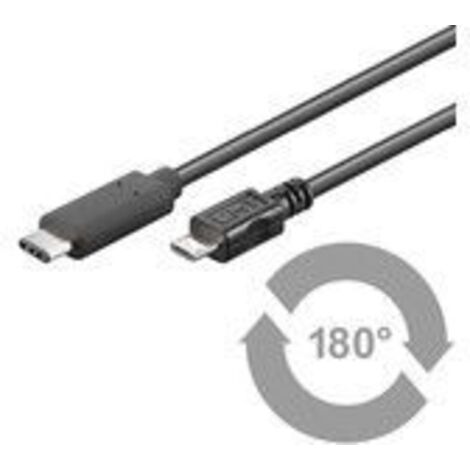 Microconnect USB C/Micro USB B, 1 m - Kabel USBUSB (1 m, 1 m, USB C, Micro-USB B, 2.0/3.0 (3.1 Gen 1), Stecker/Buchse, Schwarz)