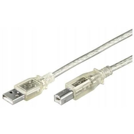 MicroConnect USB2.0 AB 1m MM Transparente