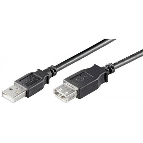 Microconnect USB2.0, M/F, 0,5m 0,5m 0,5m  USB AUSB A Nero - Cavo USB (M/F, 0,5m, 0,5m,USB A,USB A, connettore maschio/connettore femmina, Nero, 480 Mbit/s)