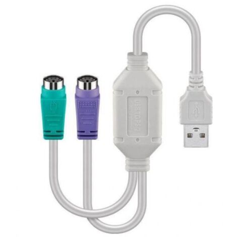 MicroConnect USBA2XPS2 cavo PS/2 0,3 m 2x 6-p Mini-DIN USB A White