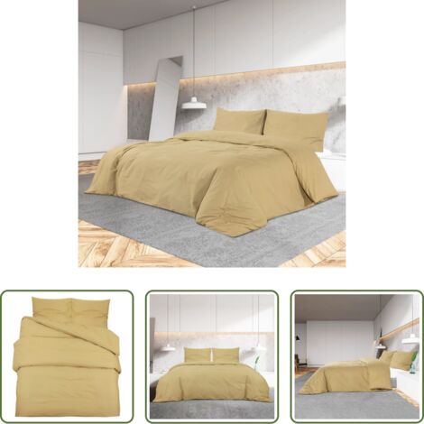 Microfibra -  Set Copripiumino Tortora 200x200 cm in Microfibra Leggera