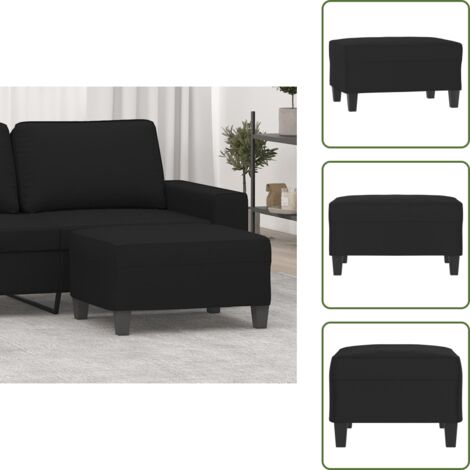 Microfibra - vidaXL Reposapiés tela de microfibra negro 70x55x41 cm - Diseño moderno