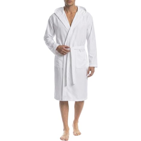Microfibre Bathrobe Unisex Adult Hood Pockets Belt Lightweight Space Saving Travel Gym