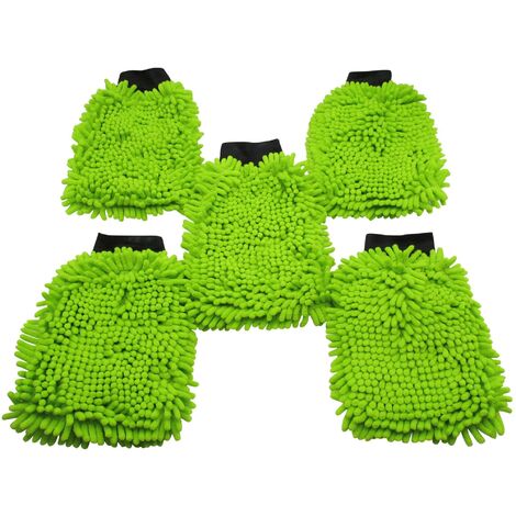 Microfibre Wash Mitt Soft Sponge X5 (Car Cleaning Dusting Washing Glove Noodle)