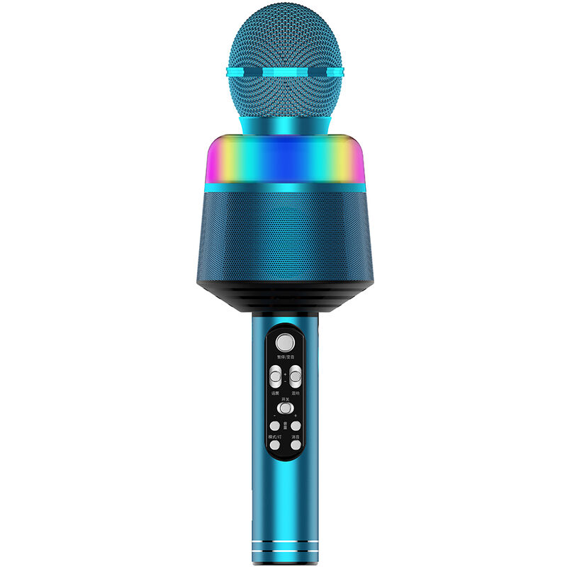 

Microfono de karaoke inalambrico con luces LED 2 en 1 de mano BT Mic Altavoz compatible con reproduccion de tarjetas TF para dispositivos iOS /