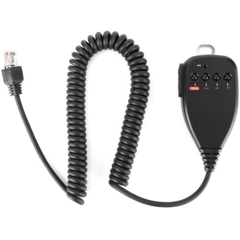 Micrófono para coche MC44 de 8 pistas con asa de mano para walkie-talkie con cable flexible de PU