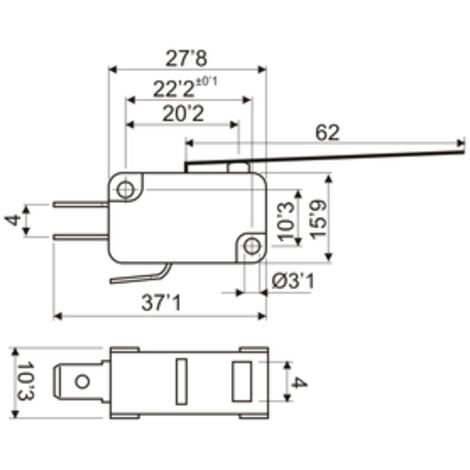 Microinterruptor con palanca de 62 MM Electro DH 11.504/UL/62 8430552091904