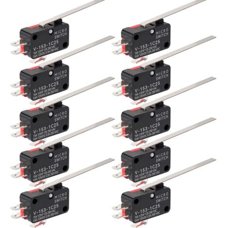 Microinterruptor de límite de palanca de acción rápida SPDT en miniatura de 10 piezas