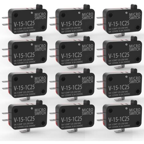 Microinterruptor momentáneo de 125 V/250 V, 15 A, para puerta de horno microondas, pulsador Arcade Cherry, SPDT 1 NA 1 NC, interruptor de límite V-15-1C25, acción rápida