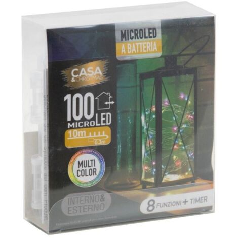 MICROLED 100 MULTICOLOR BATTERIA 8F-INTERNO ED ESTERNO