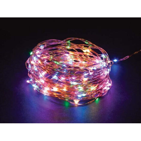 Microlight led - 12 m - 120 lampade multicolor - filo di rame - 45 v