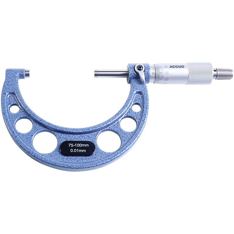 Accud 1599710 Micromètre 100 mm (max) Lecture: 0.01 mm din 863-1 S004971