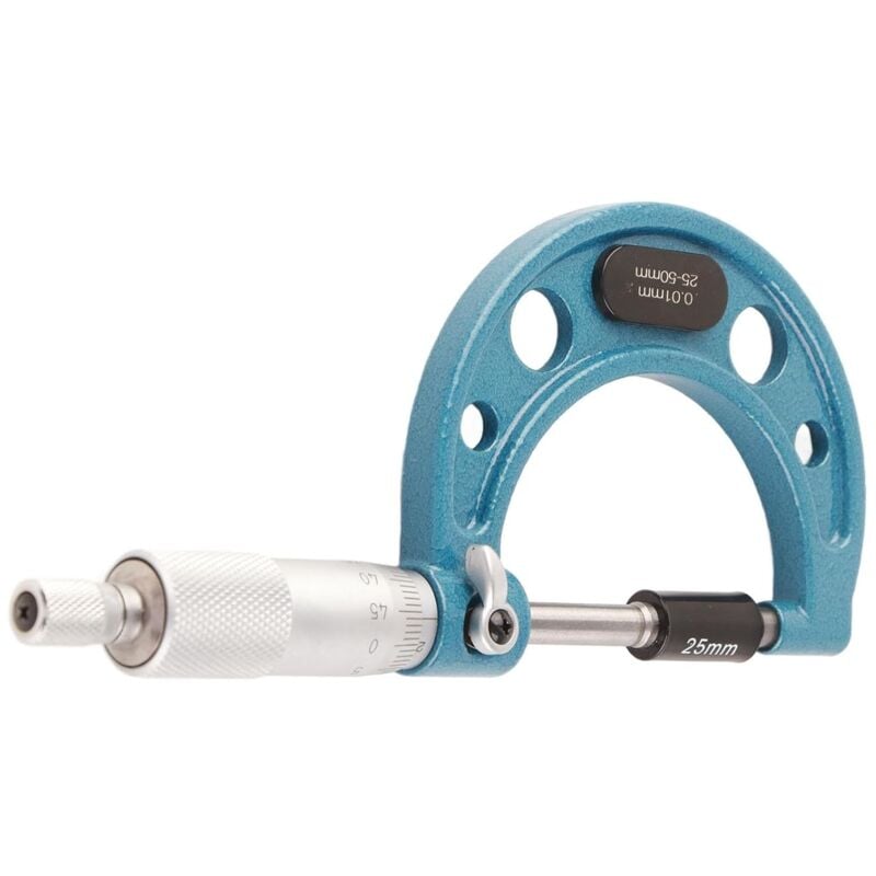 Micromètre Extérieur en Acier Inoxydable Jauge D'épaisseur de Micromètre Extérieur de Haute Précision avec clé 0,01 Mm Outil Micromètre Externe pour