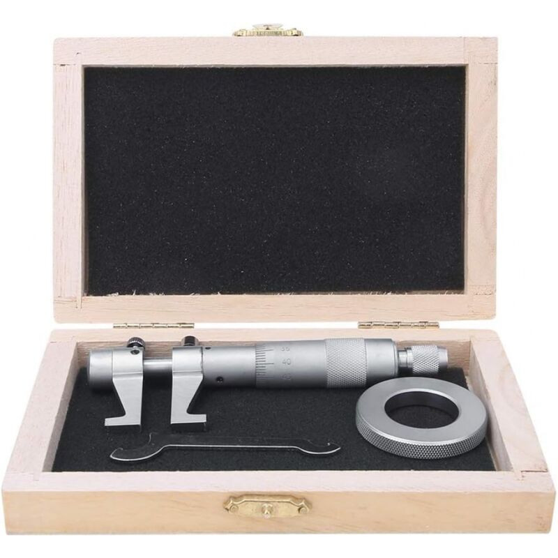 Micromètre intérieur 25-50 mm/50-75 mm, outil de mesure de micromètre en acier inoxydable avec tête en alliage pour Réglage Fin de Divers Instruments