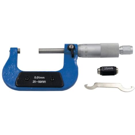Micrometro Esterno Silverline 25mm | Precisione 0.01mm | Acciaio Anticorrosione - Foto 2