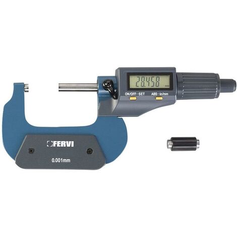 MICROMETRO DIGITAL ELECTRONICO CON FRICCION SOBRE EL TAMBOR, CONTACTOS EN METAL DURO, FUNCIONES: ABS/INC, SET, ON/OFF Y mm/inch, DIN 863