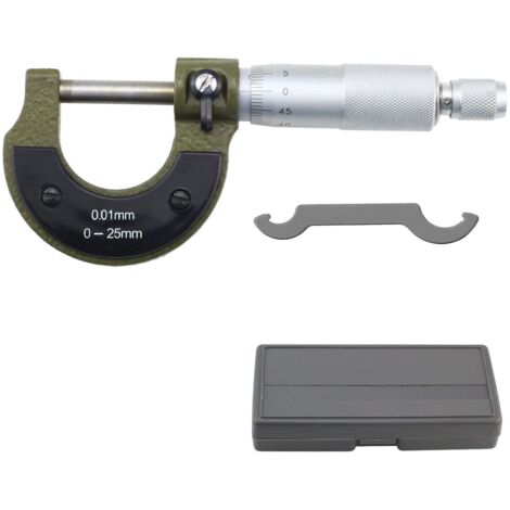Micrometro esterno 0-25 mm Micrometro esterno 0,01 mm Micrometro esterno Calibro di misurazione Strumento di misurazione del diametro esterno Micrometro digitale Strumento per macchinisti ad alta prec