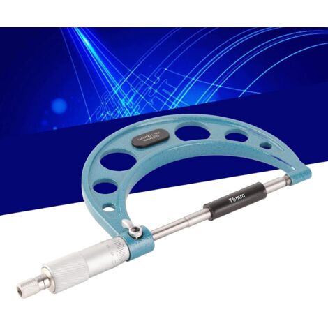 Micrómetro exterior de acero inoxidable, calibre de espesor de micrómetro exterior de alta precisión con llave, herramienta de micrómetro externo de 0,01 mm para medición precisa de (75-100 mm)