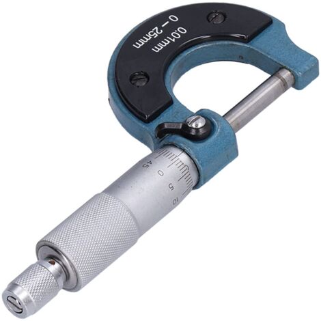 Micrómetro, micrómetro exterior de 0,01 mm con llave, micrómetro de espesor de acero inoxidable (0-25 mm)