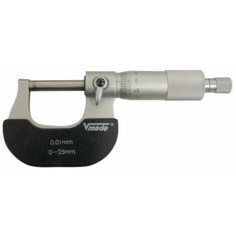 Micrometro VOGEL con capacità 0-25 mm, precisione DIN 863 e design ergonomico.