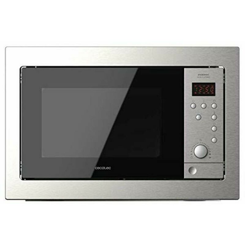 Cecotec – Micro-ondes encastrable 25 L – Puissance 900 W – Gril 1000 W – Minuterie 95 min – Acier inoxydable noir – 8 fonctions préconfigurées