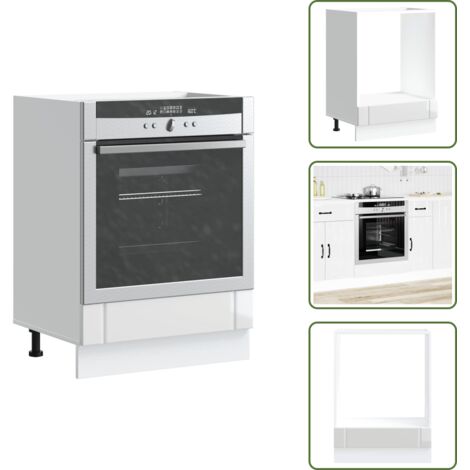 Microondas - vidaXL Armario de horno Lucca blanco brillante - Armario de horno blanco brillante