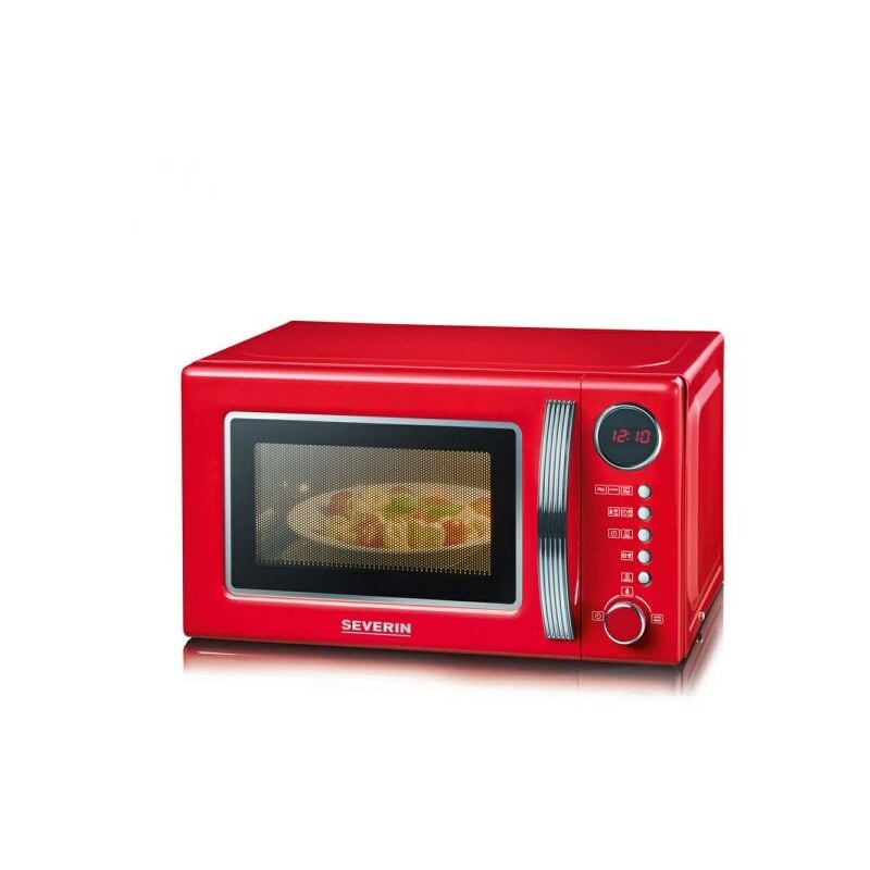 Image of S Severin mw 7893 forno microonde retrò 700 w da 20 l con grill 1000 w, microonde piccolo con 8 programmi automatici e 5 livelli, microonde da tavolo