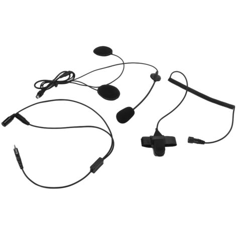 Microphone Casque Moto Noir 2 Broches PTT pour Radio Kenwood - Communication Vélo