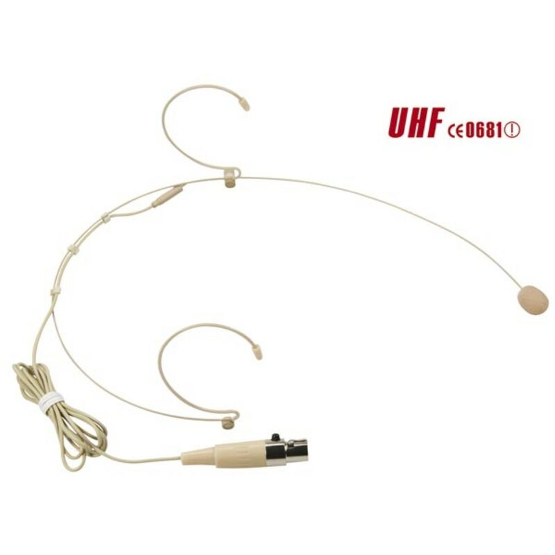 HQ-Power Microphone serre-tête, pour émetteur MICW43, filaire, mini xlr, beige