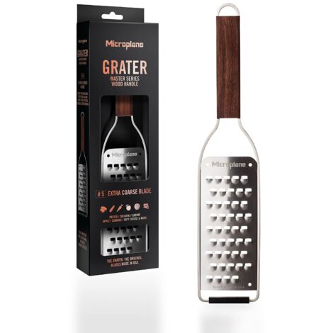 Microplane Grattugia Lama ultra spessa per Patata, Zucchina, Carota, Mela, Cavolo e Formaggio con manico in legno di noce e lame in acciaio inossidabile – Made in USA