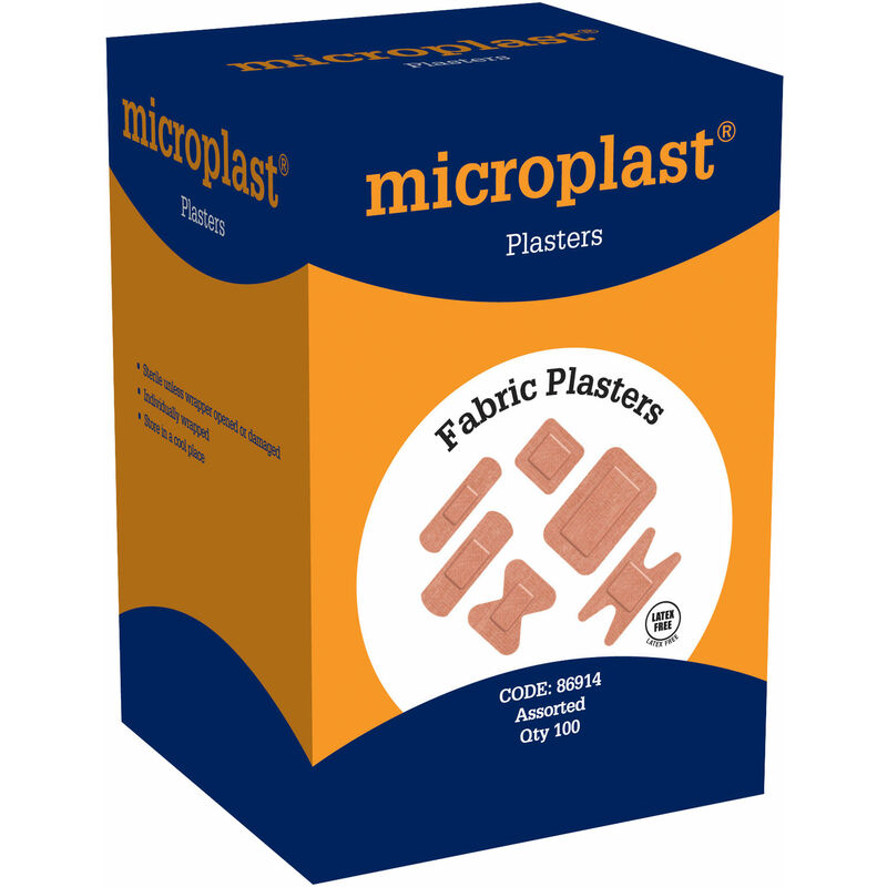 Microplast - 86914 Fabric Assorted Plasters Box of 100