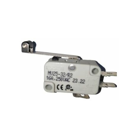 Microrupteur Levier long à rouleau RS PRO, Connexion rapide, SPDT, 16 A @ 250 V CA 250V ( Prix pour 1 )
