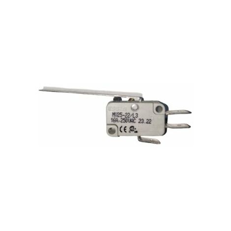 Microrupteur Levier long droit RS PRO, Connexion rapide, SPDT, 16 A @ 250 V CA 250V ( Prix pour 1 )