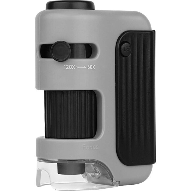 Microscope de poche éclairé par LED 60-120x pour enfants, microscope portable, mini microscope pour étudiants en laboratoire scientifique