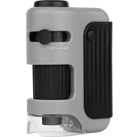 Microscope de poche éclairé par LED 60-120x pour enfants, microscope portable, mini microscope pour étudiants en laboratoire scientifique