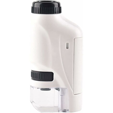 Microscope de poche Mini microscope à main avec lumière LED Portable Haute Définition，blanc