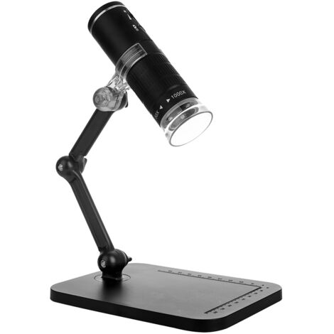 Microscope électronique industriel 2 millions HD, téléphone portable numérique, WIFI, loupe portable 50-1000X F210 (noir)