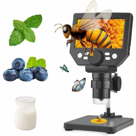 Microscope numérique 4,3 pouces HD 1000X 10MP avec 8 lumières LED – Caméra USB pour réparation de montres – Compatible Windows et MacOS - SD 64 G