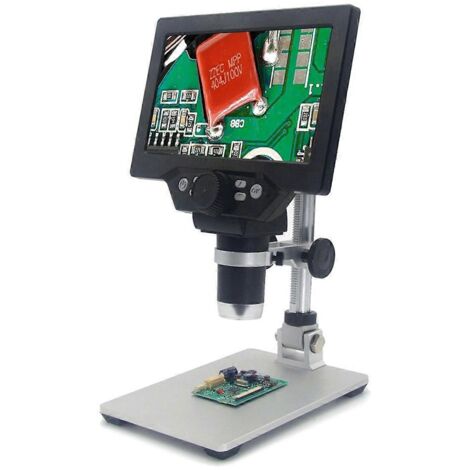 Microscope numérique portable USB 1200X avec écran LCD 7 pouces pour la vidéo et le soudage