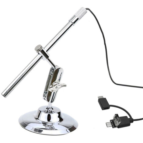 Microscope numérique portable USB, loupe d'inspection, caméra étanche IP67, 8 LED intégrées avec capteur CMOS avancé, grossissement 10X-200X, pour smartphones Android, PC et ordinateurs portables.