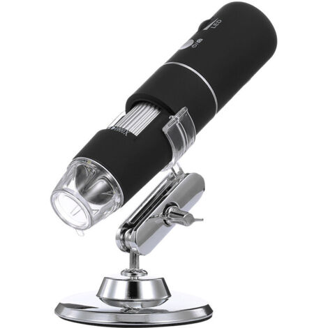 Microscope Numerique Sans Fil Hd 1080P Microscope De Poche Wifi Avec 8 Led Remplacement De La Lumiere Pour Iphone / Android / Ipad / Windows / Mac, Le Noir