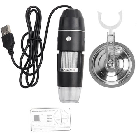 Microscope numérique USB à LED ajustable, compatible Windows 10 et Mac, anti-reflets pour observations précises.