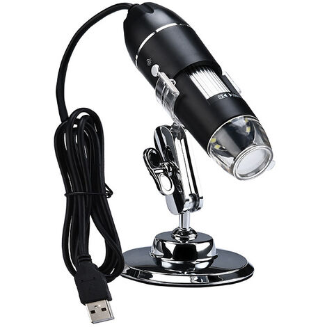 Microscope numérique USB, endoscope grossissant portable 0X-1000X, microscope numérique à 8 LED avec support en métal, adapté à Windows 7/8/10 Mac
